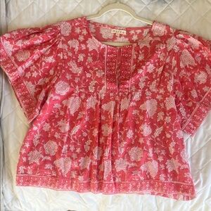 Marea by Liz Joy Pink Floral Cotton Tunic Top